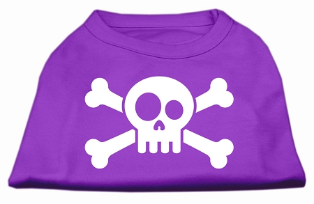 Skull Crossbone Screen Print Shirt Purple Lg